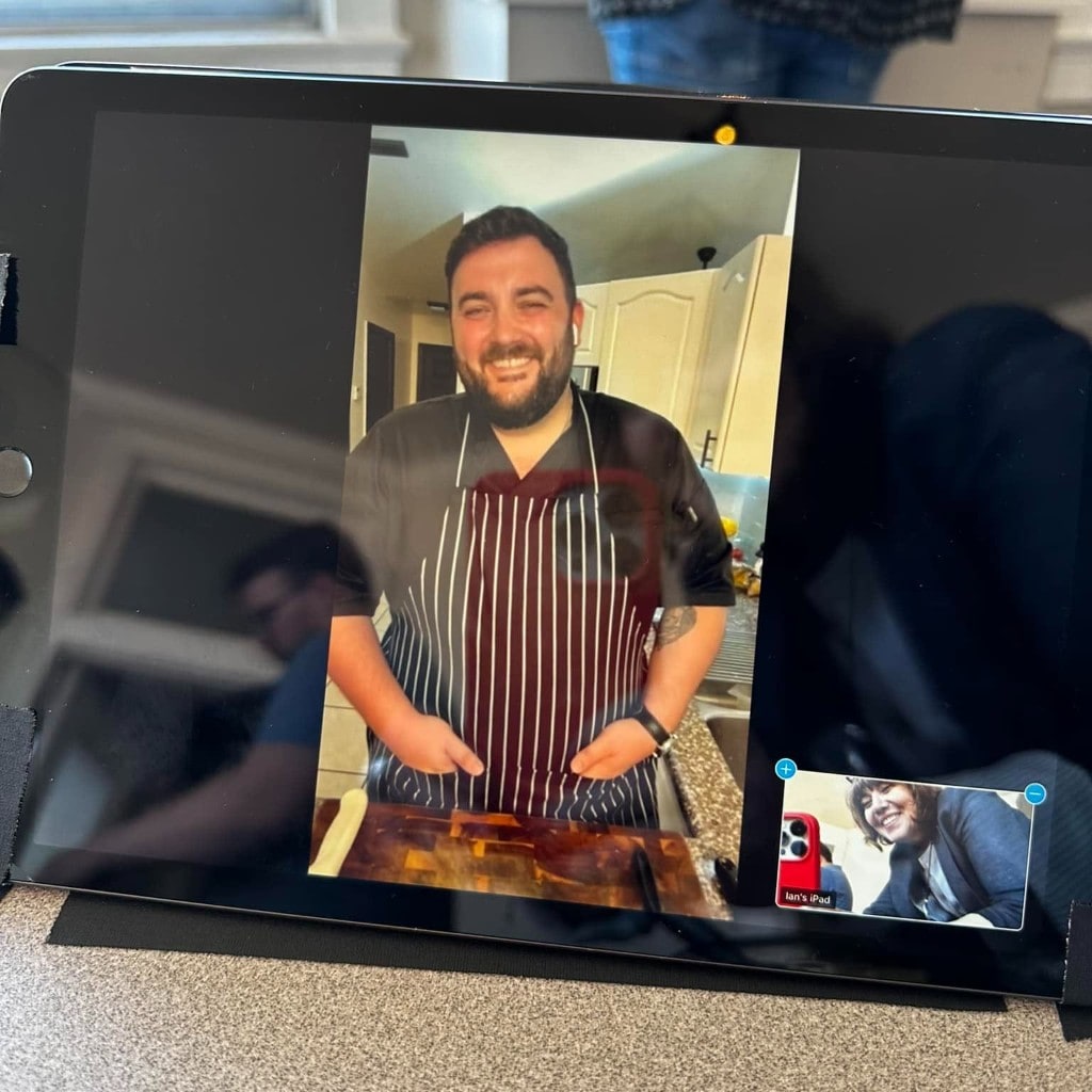 Green Thumb Initiative Chef Ian leading a virtual cooking class